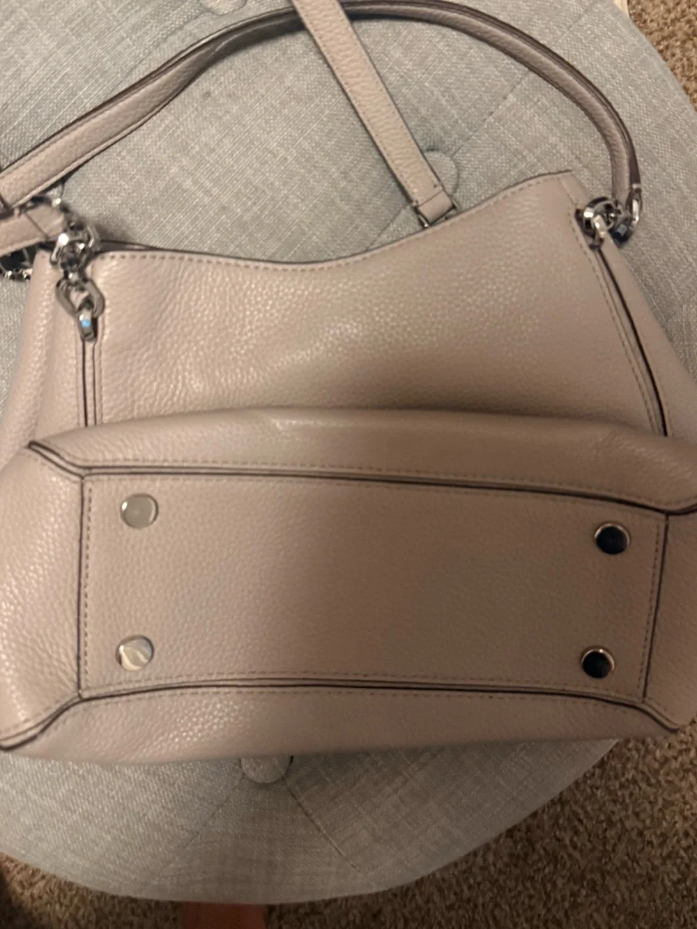 kate spade Pebbled Leather Shoulder Bag in Light Gray-Taupe